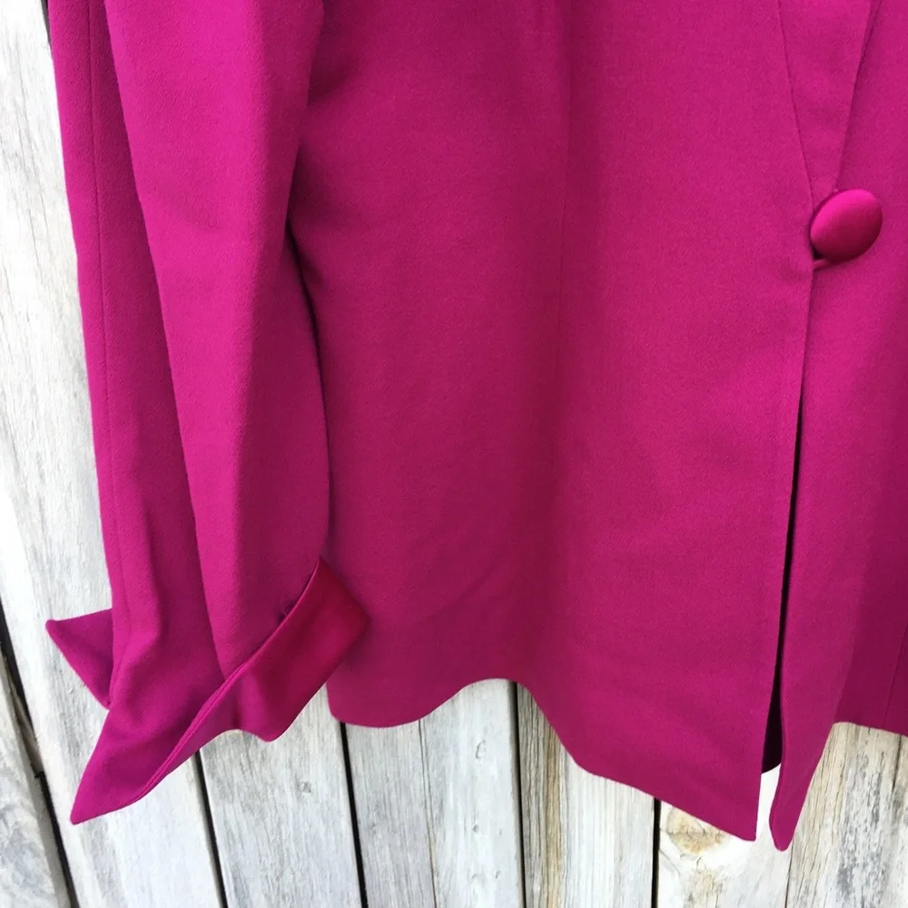 Christian Dior Vintage Jacket Skirt Suit Wool Pink 18